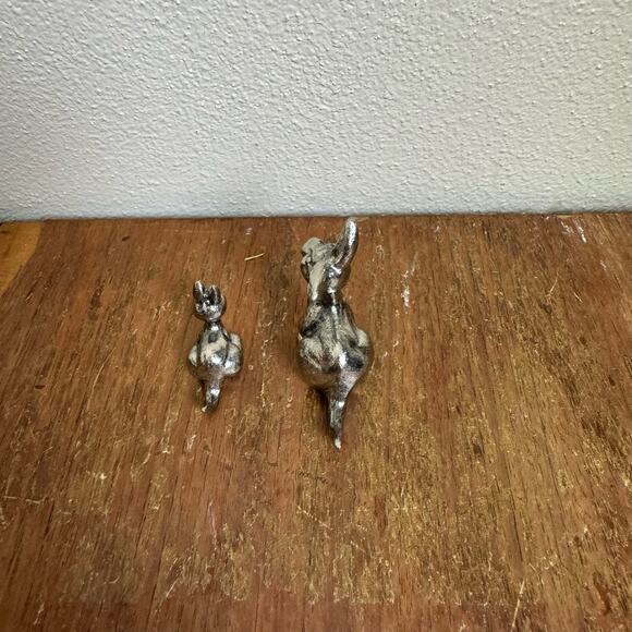 Pewter‎ Kangaroo with Baby Joeys Miniature Figurine 1.75" Vintage Marked - Picture 5 of 7